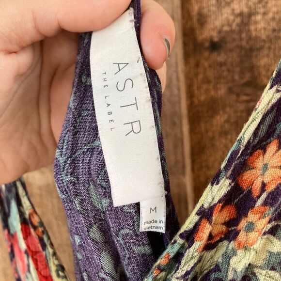 ASTR The Label Floral Midi Vneck Hi-low Boho Dress - Picture 7 of 11